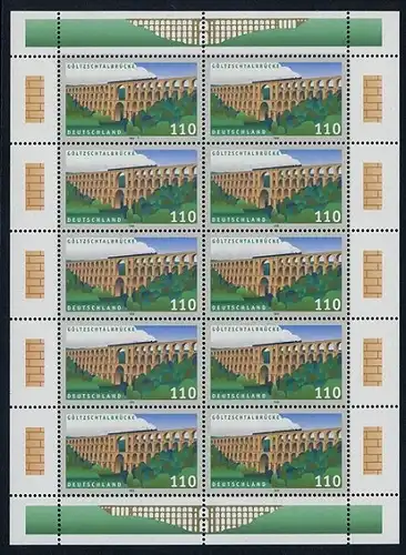 BUND 1999 Michel-Nummer 2082 postfrisch BOGEN(10)