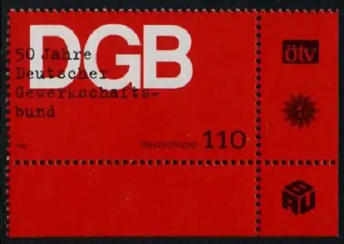 BUND 1999 Michel-Nummer 2083 postfrisch EINZELMARKE ECKRAND unten rechts