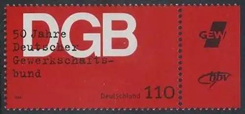 BUND 1999 Michel-Nummer 2083 postfrisch EINZELMARKE RAND rechts (a)