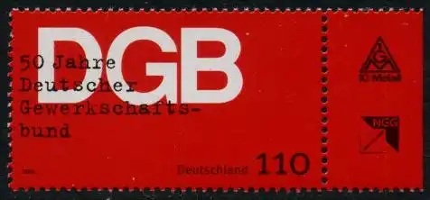BUND 1999 Michel-Nummer 2083 postfrisch EINZELMARKE RAND rechts (b)