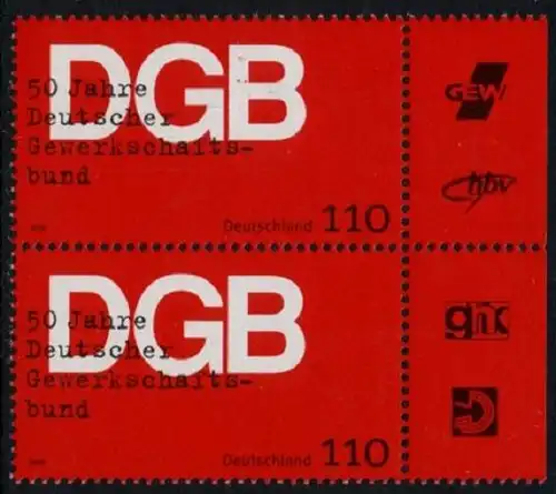 BUND 1999 Michel-Nummer 2083 postfrisch vert.PAAR RAND rechts (a)