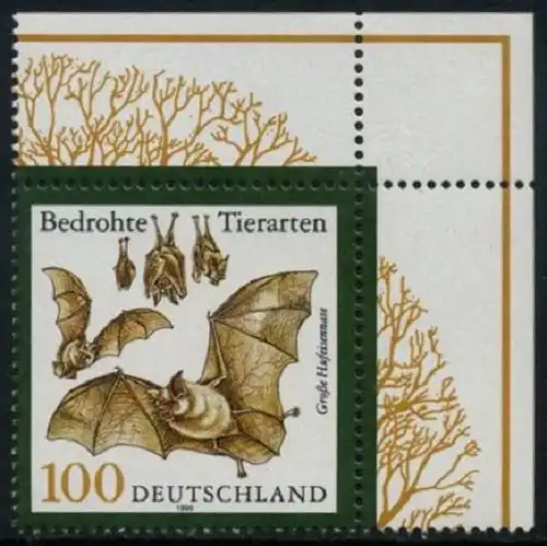 BUND 1999 Michel-Nummer 2086 postfrisch EINZELMARKE ECKRAND oben rechts