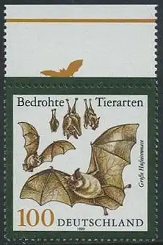 BUND 1999 Michel-Nummer 2086 postfrisch EINZELMARKE RAND oben (a)