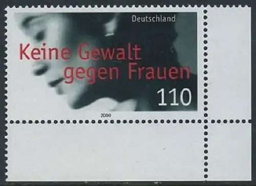BUND 2000 Michel-Nummer 2093 postfrisch EINZELMARKE ECKRAND unten rechts