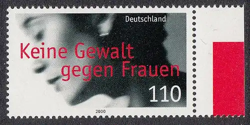 BUND 2000 Michel-Nummer 2093 postfrisch EINZELMARKE RAND rechts
