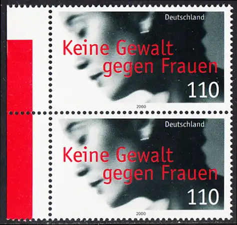 BUND 2000 Michel-Nummer 2093 postfrisch vert.PAAR RAND links