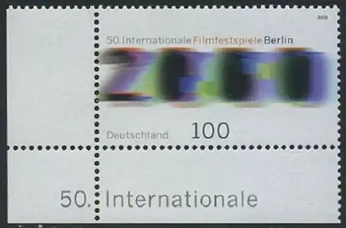 BUND 2000 Michel-Nummer 2102 postfrisch EINZELMARKE ECKRAND unten links