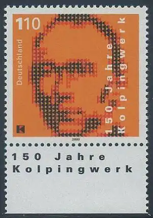 BUND 2000 Michel-Nummer 2135 postfrisch EINZELMARKE RAND unten