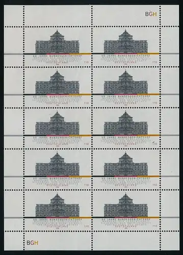 BUND 2000 Michel-Nummer 2137 postfrisch BOGEN(10)