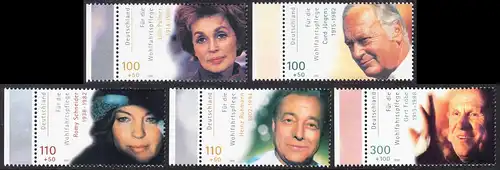 BUND 2000 Michel-Nummer 2143-2147 postfrisch SATZ(5) EINZELMARKEN RÄNDER links (a)