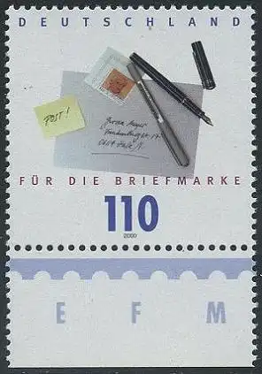 BUND 2000 Michel-Nummer 2148 postfrisch EINZELMARKE RAND unten