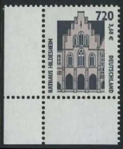 BUND 2001 Michel-Nummer 2197 postfrisch EINZELMARKE ECKRAND unten links