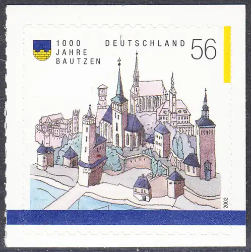 BUND 2002 Michel-Nummer 2245 postfrisch EINZELMARKE (a) -aus MH/selbstklebend-