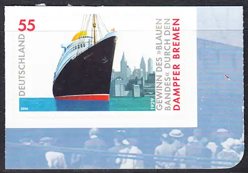 BUND 2004 Michel-Nummer 2417 postfrisch EINZELMARKE ECKRAND unten rechts (b) -aus MH/selbstklebend-