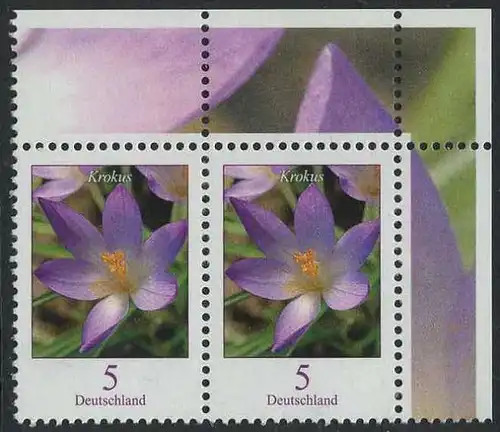 BUND 2005 Michel-Nummer 2480 postfrisch horiz.PAAR ECKRAND oben rechts