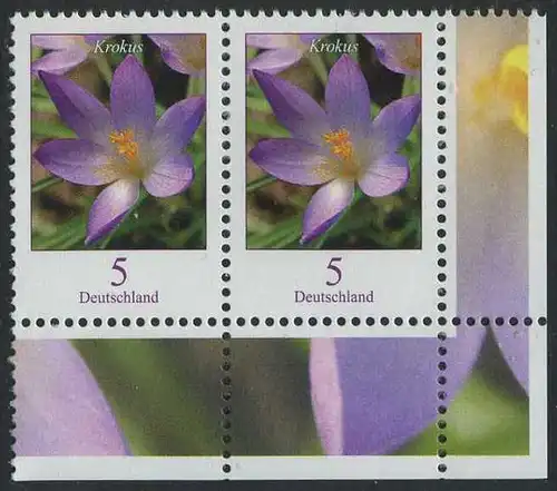 BUND 2005 Michel-Nummer 2480 postfrisch horiz.PAAR ECKRAND unten rechts