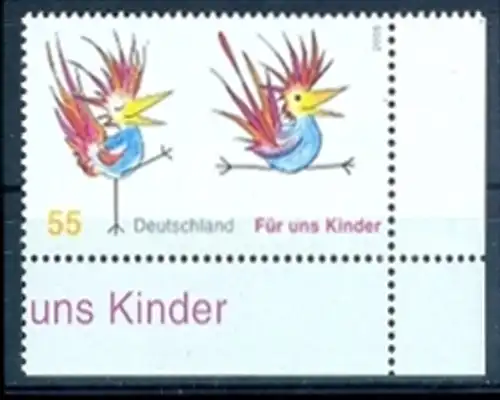 BUND 2005 Michel-Nummer 2486 postfrisch EINZELMARKE ECKRAND unten rechts