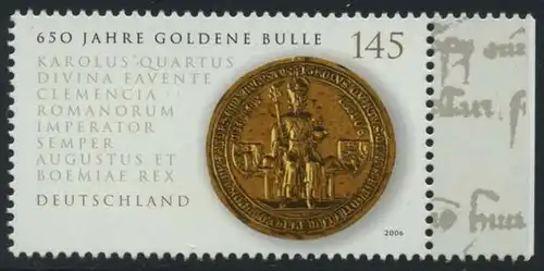 BUND 2006 Michel-Nummer 2511 postfrisch EINZELMARKE RAND rechts (a)