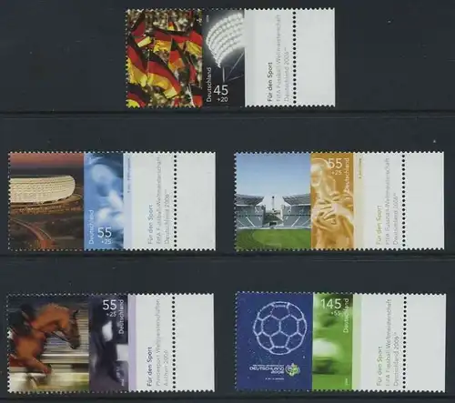 BUND 2006 Michel-Nummer 2517-2521 postfrisch SATZ(5) EINZELMARKEN RÄNDER rechts