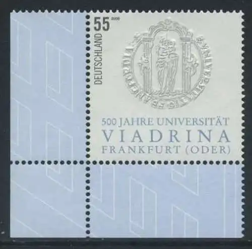 BUND 2006 Michel-Nummer 2533 postfrisch EINZELMARKE ECKRAND unten links