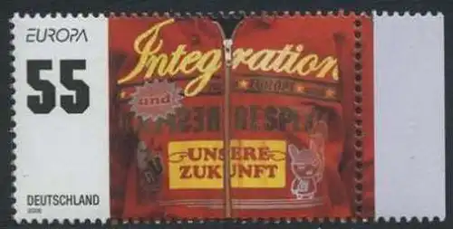 BUND 2006 Michel-Nummer 2535 postfrisch EINZELMARKE RAND rechts