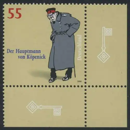 BUND 2006 Michel-Nummer 2559 postfrisch EINZELMARKE ECKRAND unten rechts