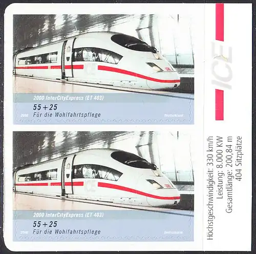 BUND 2006 Michel-Nummer 2567 postfrisch vert.PAAR m/Rand -aus MH/selbstklebend-