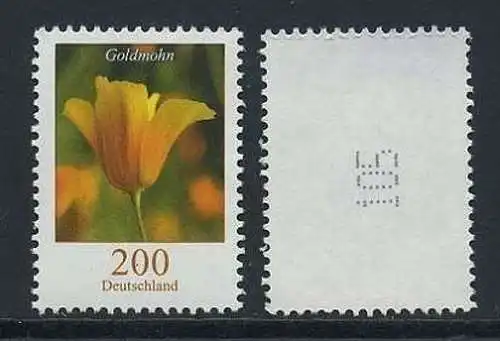 BUND 2006 Michel-Nummer 2568 postfrisch EINZELMARKE m/ rücks.Rollennummer 105