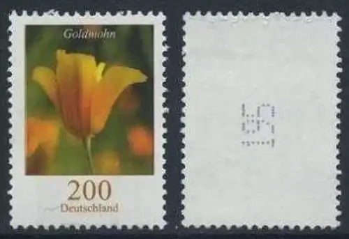 BUND 2006 Michel-Nummer 2568 postfrisch EINZELMARKE m/ rücks.Rollennummer 195