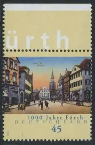 BUND 2007 Michel-Nummer 2580 postfrisch EINZELMARKE RAND oben (c)