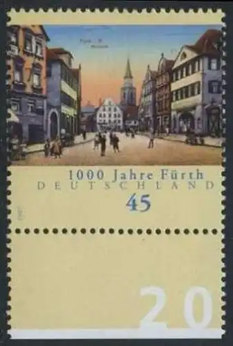 BUND 2007 Michel-Nummer 2580 postfrisch EINZELMARKE RAND unten (b)