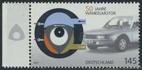 BUND 2007 Michel-Nummer 2582 postfrisch EINZELMARKE RAND links (b)