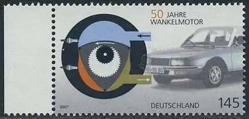 BUND 2007 Michel-Nummer 2582 postfrisch EINZELMARKE RAND links (c)