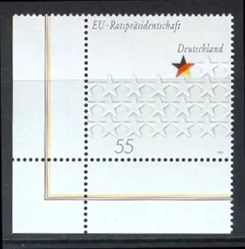 BUND 2007 Michel-Nummer 2583 postfrisch EINZELMARKE ECKRAND unten links