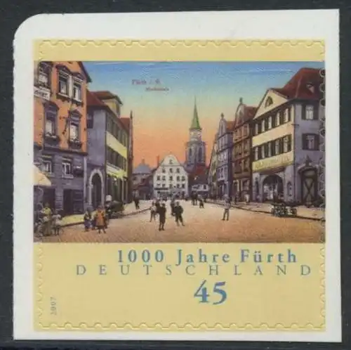 BUND 2007 Michel-Nummer 2584 postfrisch EINZELMARKE (l) -aus MH/selbstklebend-