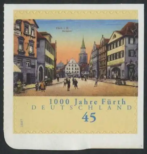 BUND 2007 Michel-Nummer 2584 postfrisch EINZELMARKE (g) -aus MH/selbstklebend-