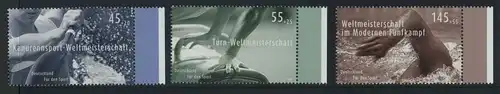 BUND 2007 Michel-Nummer 2585-2587 postfrisch SATZ(3) EINZELMARKEN RÄNDER rechts