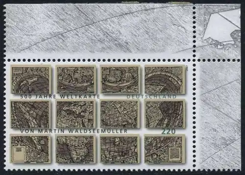 BUND 2007 Michel-Nummer 2598 postfrisch EINZELMARKE ECKRAND oben rechts