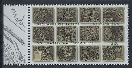 BUND 2007 Michel-Nummer 2598 postfrisch EINZELMARKE RAND links (b)