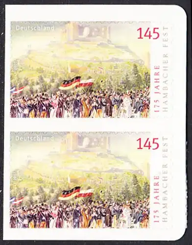 BUND 2007 Michel-Nummer 2605 postfrisch vert.PAAR (d) -aus MH/selbstklebend-