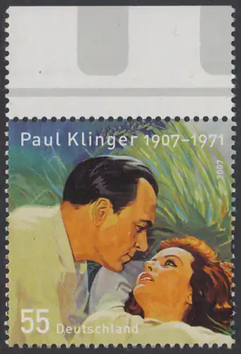 BUND 2007 Michel-Nummer 2611 postfrisch EINZELMARKE RAND oben (c)