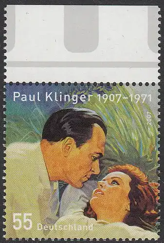 BUND 2007 Michel-Nummer 2611 postfrisch EINZELMARKE RAND oben (b)