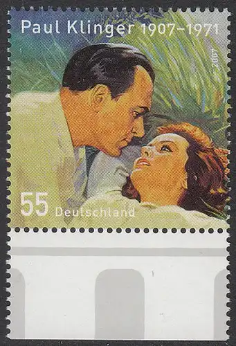 BUND 2007 Michel-Nummer 2611 postfrisch EINZELMARKE RAND unten (b)