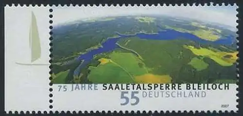 BUND 2007 Michel-Nummer 2617 postfrisch EINZELMARKE RAND links (b)