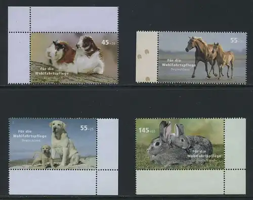 BUND 2007 Michel-Nummer 2630-2633 postfrisch SATZ(4) EINZELMARKEN Rand/Eckränder (a1)