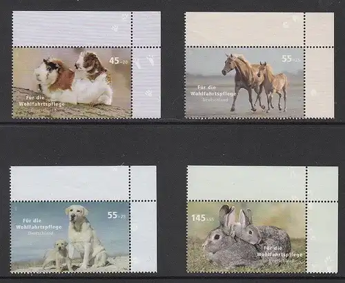 BUND 2007 Michel-Nummer 2630-2633 postfrisch SATZ(4) EINZELMARKEN ECKRÄNDER oben rechts