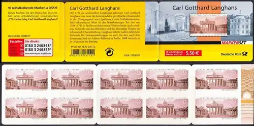 BUND 2007 Michel-Nummer 2636 postfrisch Markenheft(10)