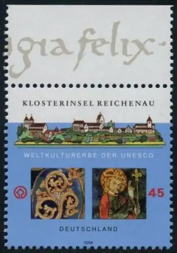 BUND 2008 Michel-Nummer 2637 postfrisch EINZELMARKE RAND oben (b)