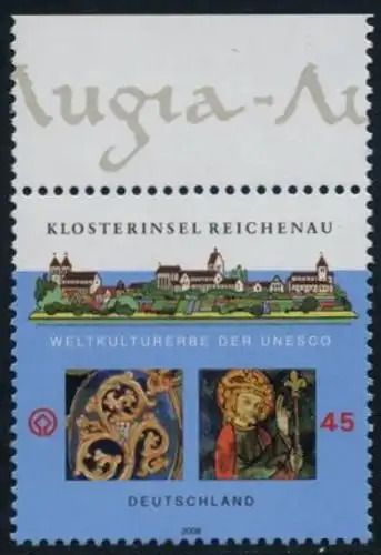 BUND 2008 Michel-Nummer 2637 postfrisch EINZELMARKE RAND oben (a)