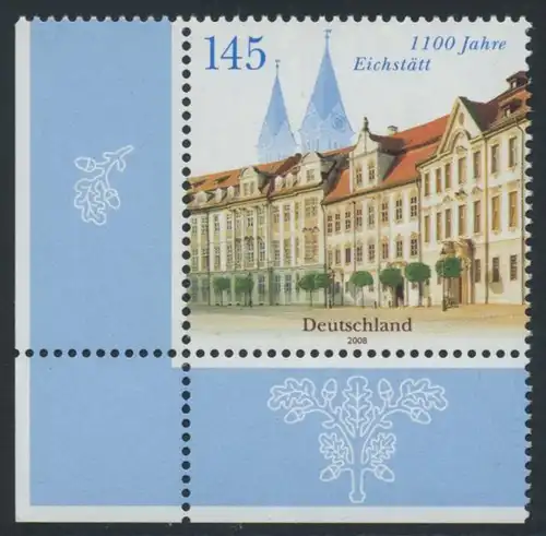 BUND 2008 Michel-Nummer 2638 postfrisch EINZELMARKE ECKRAND unten links